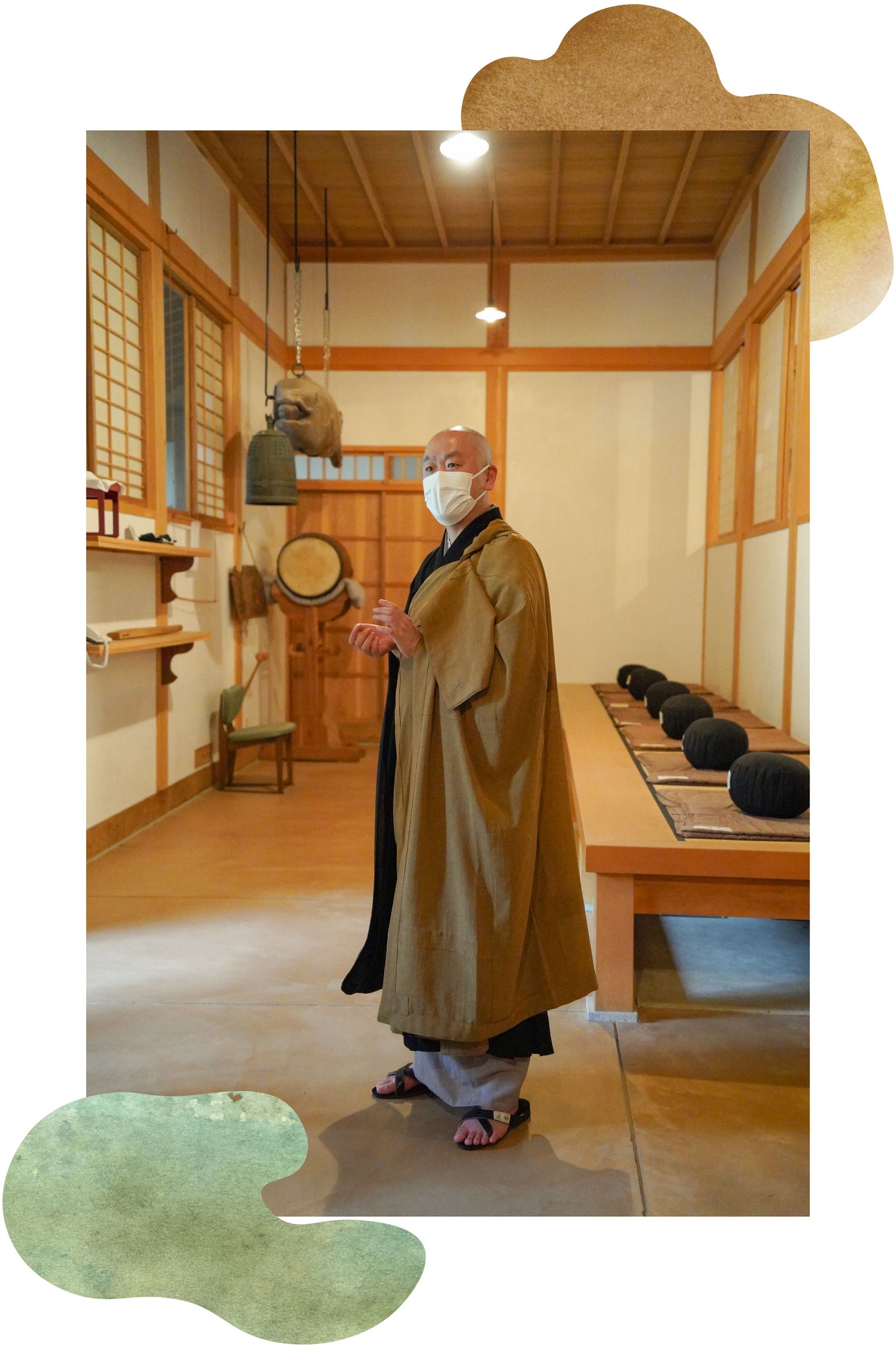 能登半島にある禅の発祥地総持寺祖院にて座禅体験後にありがたいお説法をしてくださるご住職