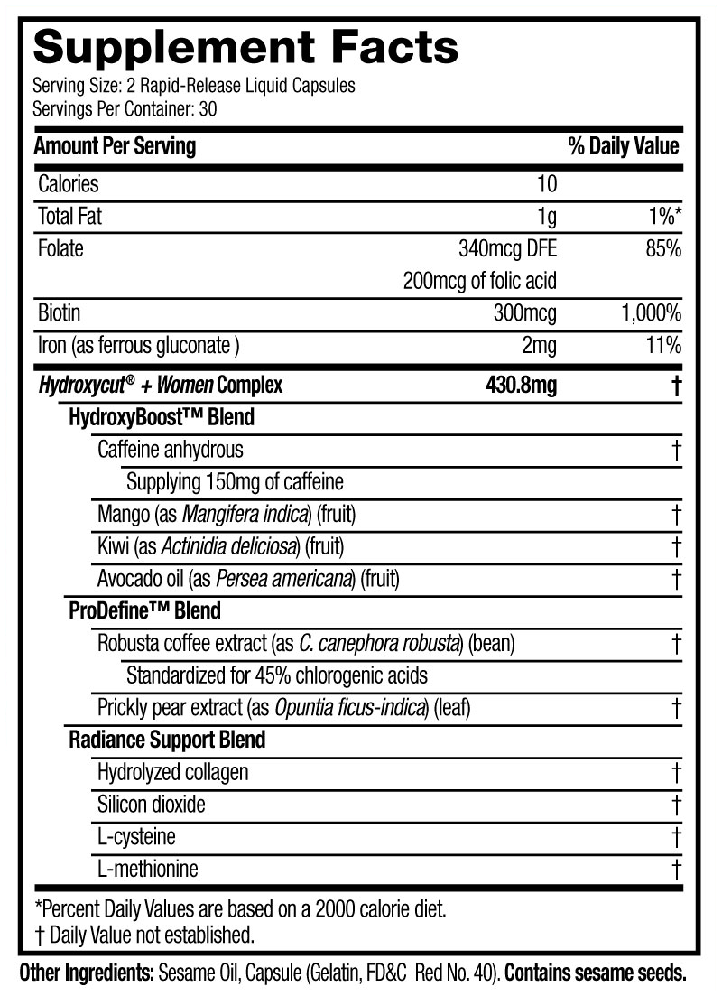 Hydroxycut Gummies Supplement Facts