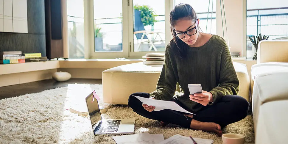 woman working on her finances