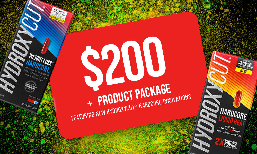 4th Place Prize - $200 +  Hydroxycut Product Package Featuring New Hydroxycut Hardcore Innovations