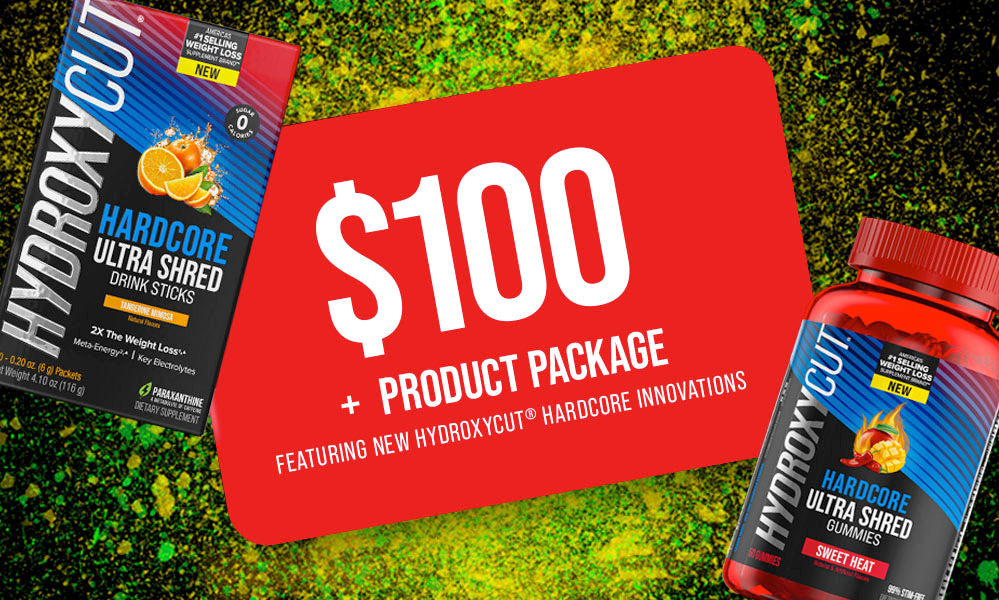 5th Place Prize - $100 +  Hydroxycut Product Package Featuring New Hydroxycut Hardcore Innovations