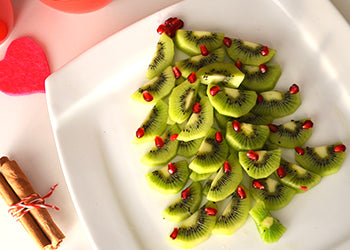 kiwi fruit and strawberry christmas tree platter