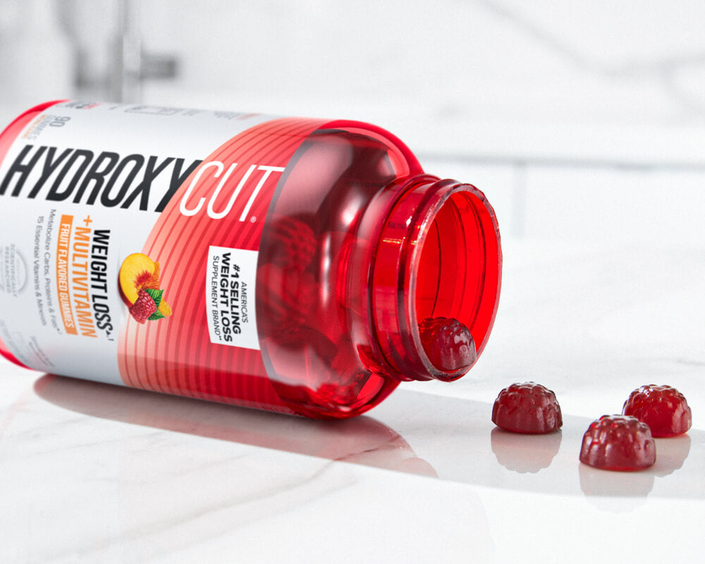 Open bottle of hydroxycut gummies