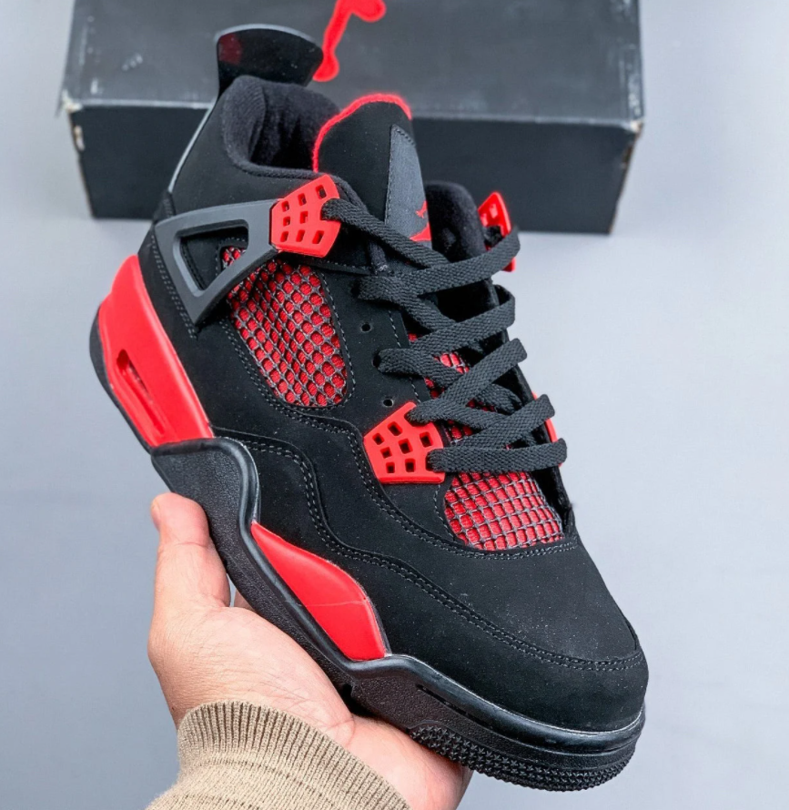 Air Jordan 4 Retro Red Thunder Men's Basketball Sneakers Training Shoes