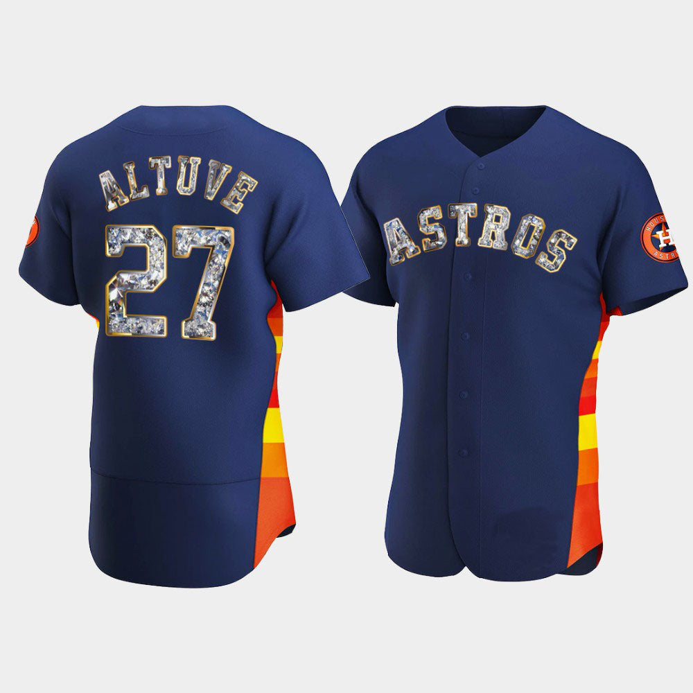 Men New Houston Astros #27 Jose Altuve Stitched  Jersey