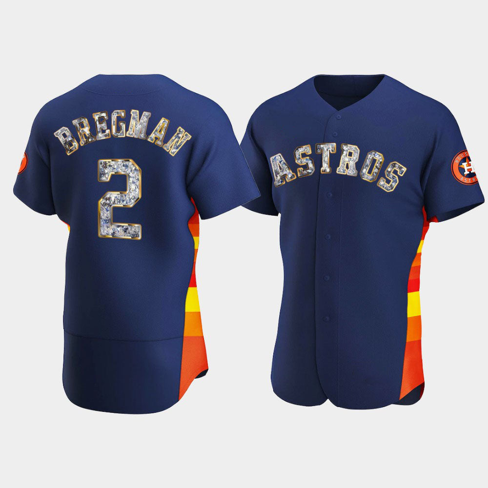 Men New Houston Astros #2 Alex Bregman Navy Stitched  Jersey