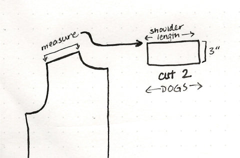 Measure the shoulder to determine the length of the shoulder placket.