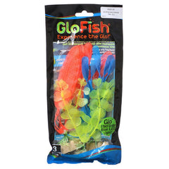 GloFish Aquarium Plant Multipack - Yellow, Orange & Blue