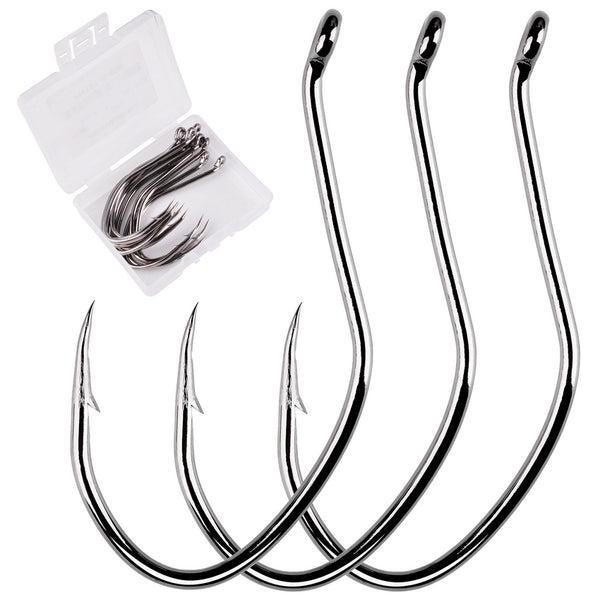 20pcs Fishing Hooks Black Offset Sport Circle Bait Octopus Fishing Hoo –  Aorace Fishing