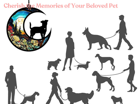 Personalized Dog Memorial Suncatcher Custom Name Dog Breeds Suncatcher Ornament Loss of Dog Sympathy Gift for Dog Lover