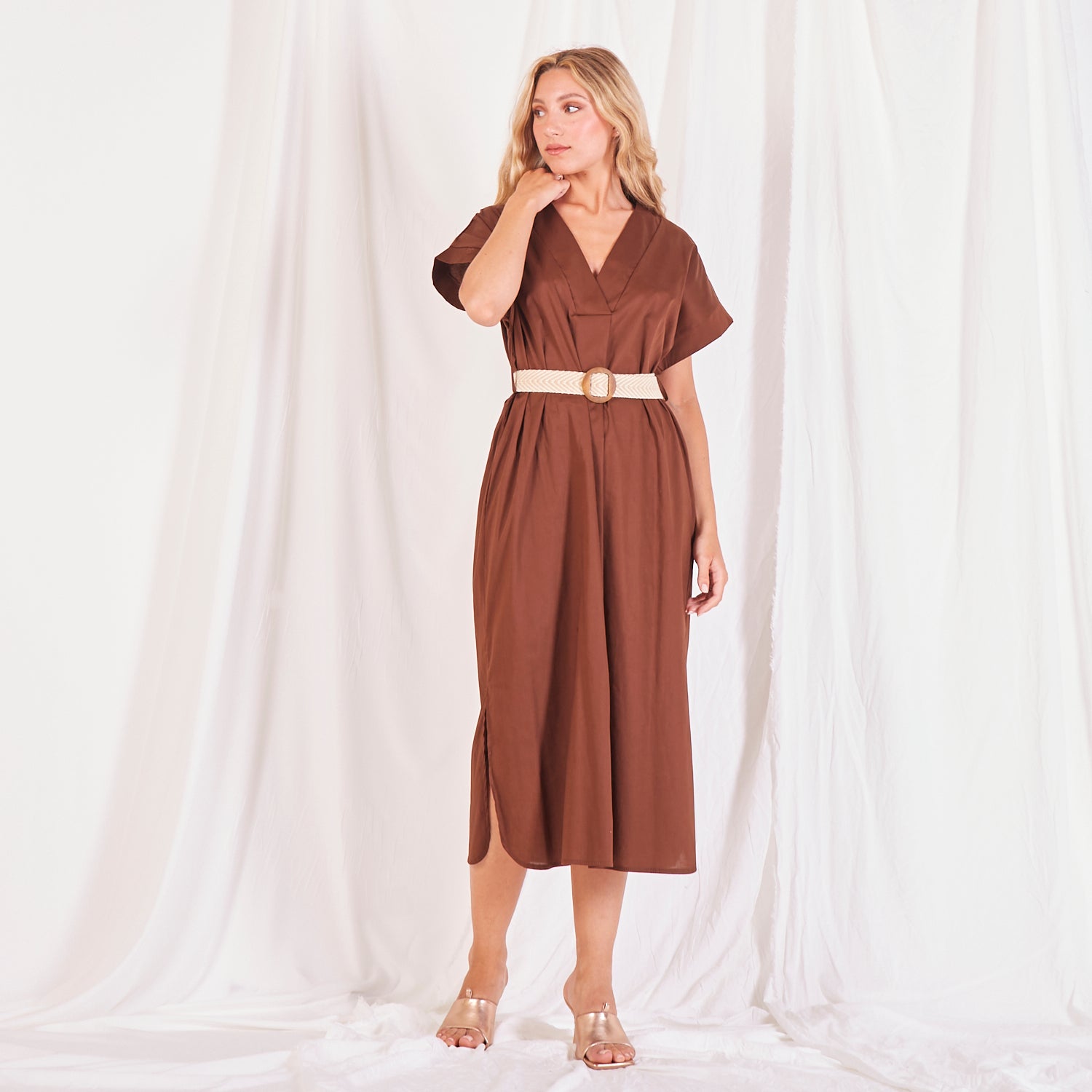 brown dress outfit ideas