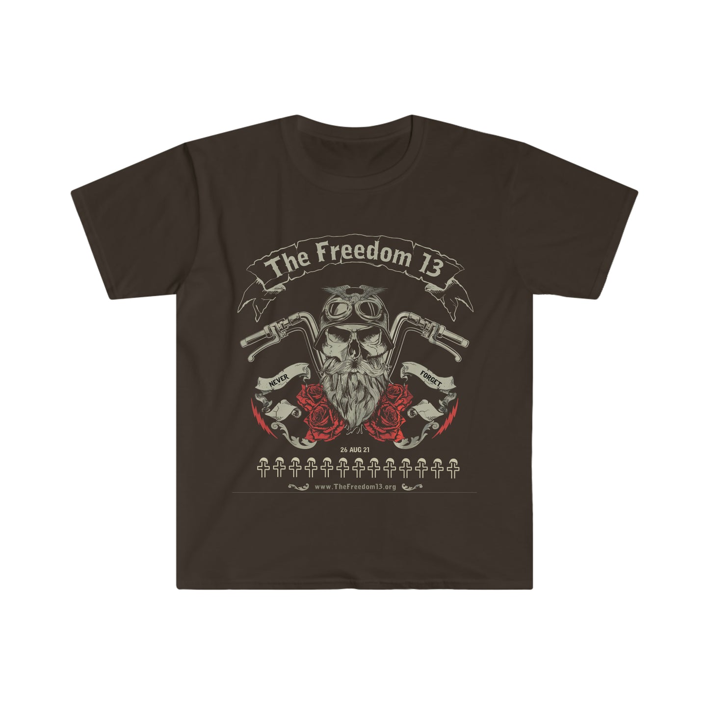 Unisex Softstyle T-Shirt Patriot Collection "bearded biker" multiple dark