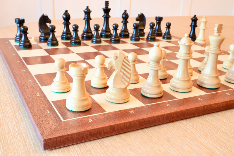 Chess Pieces German Knight | Staunton | 95 mm | Boxwood & Ebonized Wood