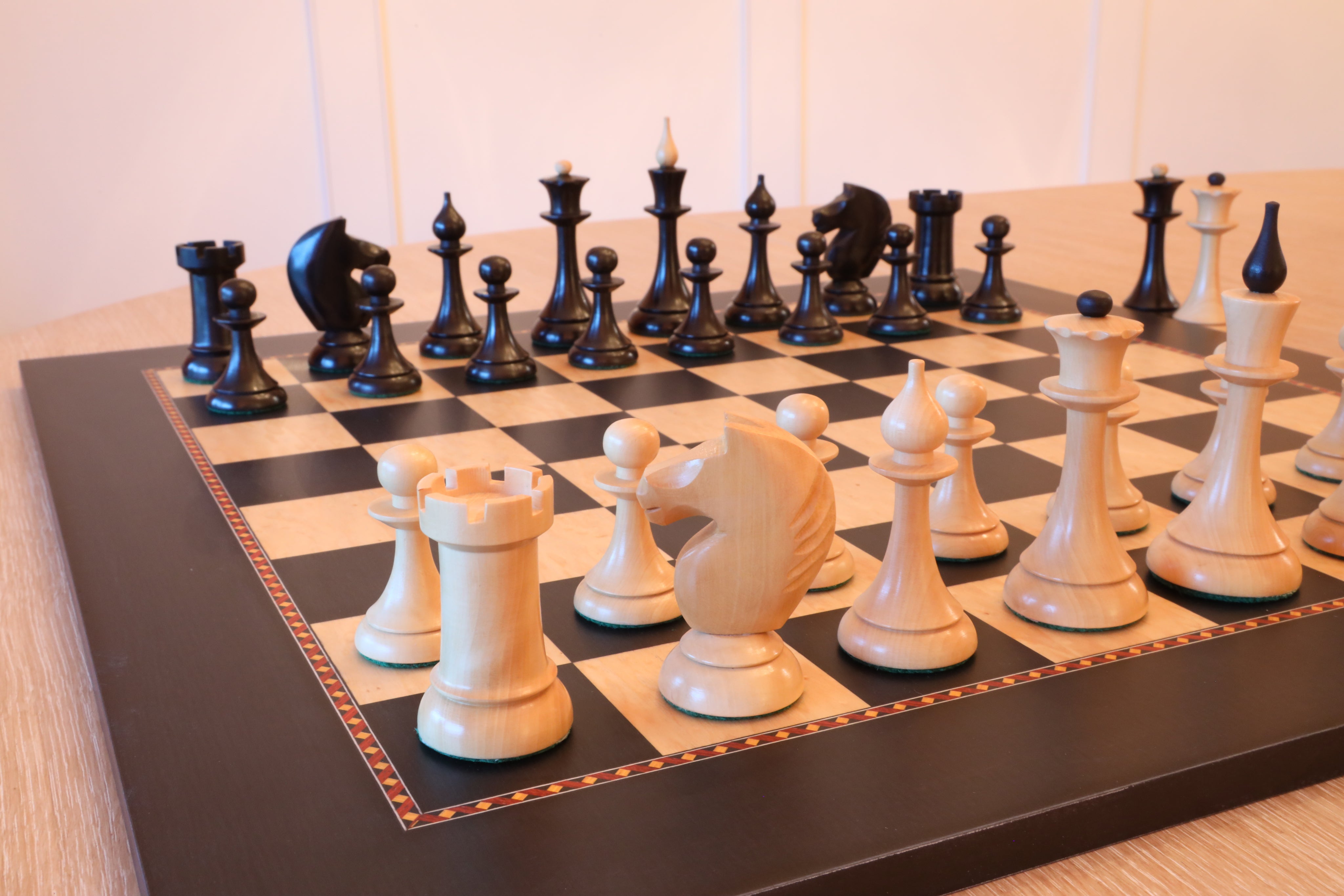 The Queen's Gambit Chess Set with Ebonized & Boxwood Pieces - 3.75 King -  The Chess Store