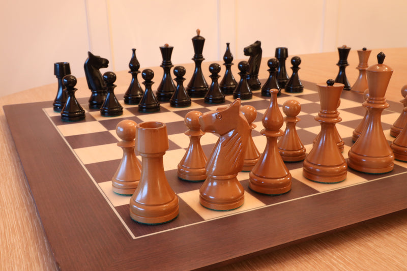 The Queen's Gambit Final Game Chess Set Ebonized & Boxwood Pieces with  Queen's Gambit Board - 4 King