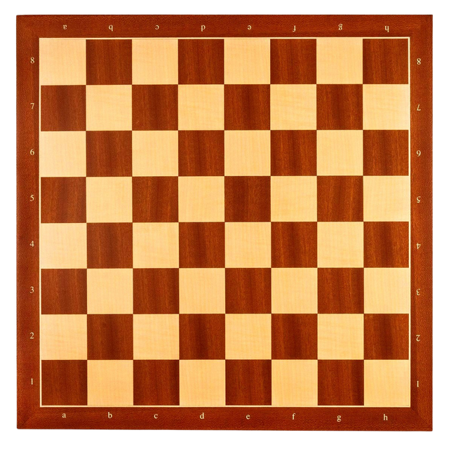 Picture of 20" Standard Mahogany Chess Board with Coordinates - 55mm Square
