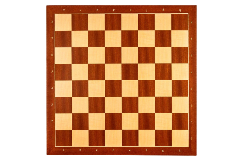 20 Standard Mahogany Chess Board with Coordinates - 55mm Square