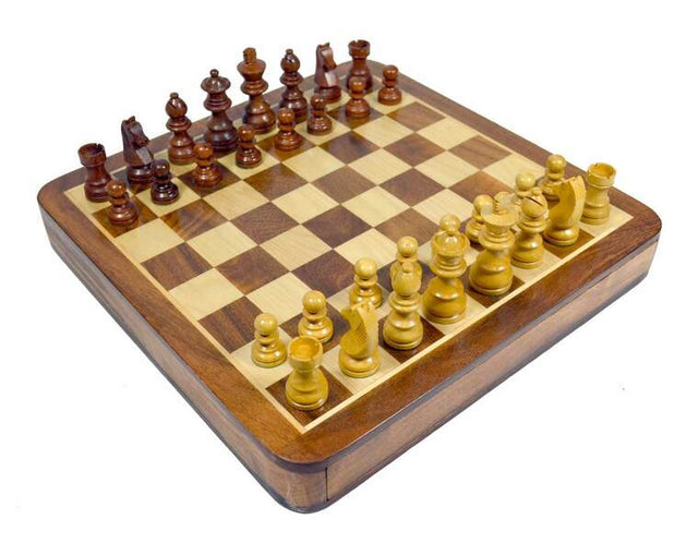 Picture of Wooden Magnetic Travel Chess Set - 12"