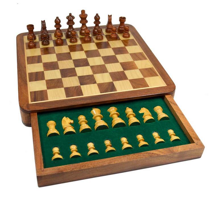 Wooden Magnetic Travel Chess Set - 12