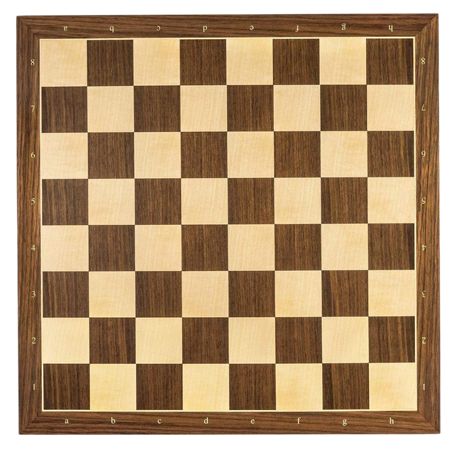 Picture of 20" Standard Walnut Chess Board with Coordinates - 55mm Square