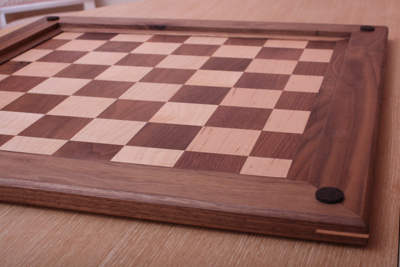 Deluxe Walnut and Maple Chess Board - 54cm