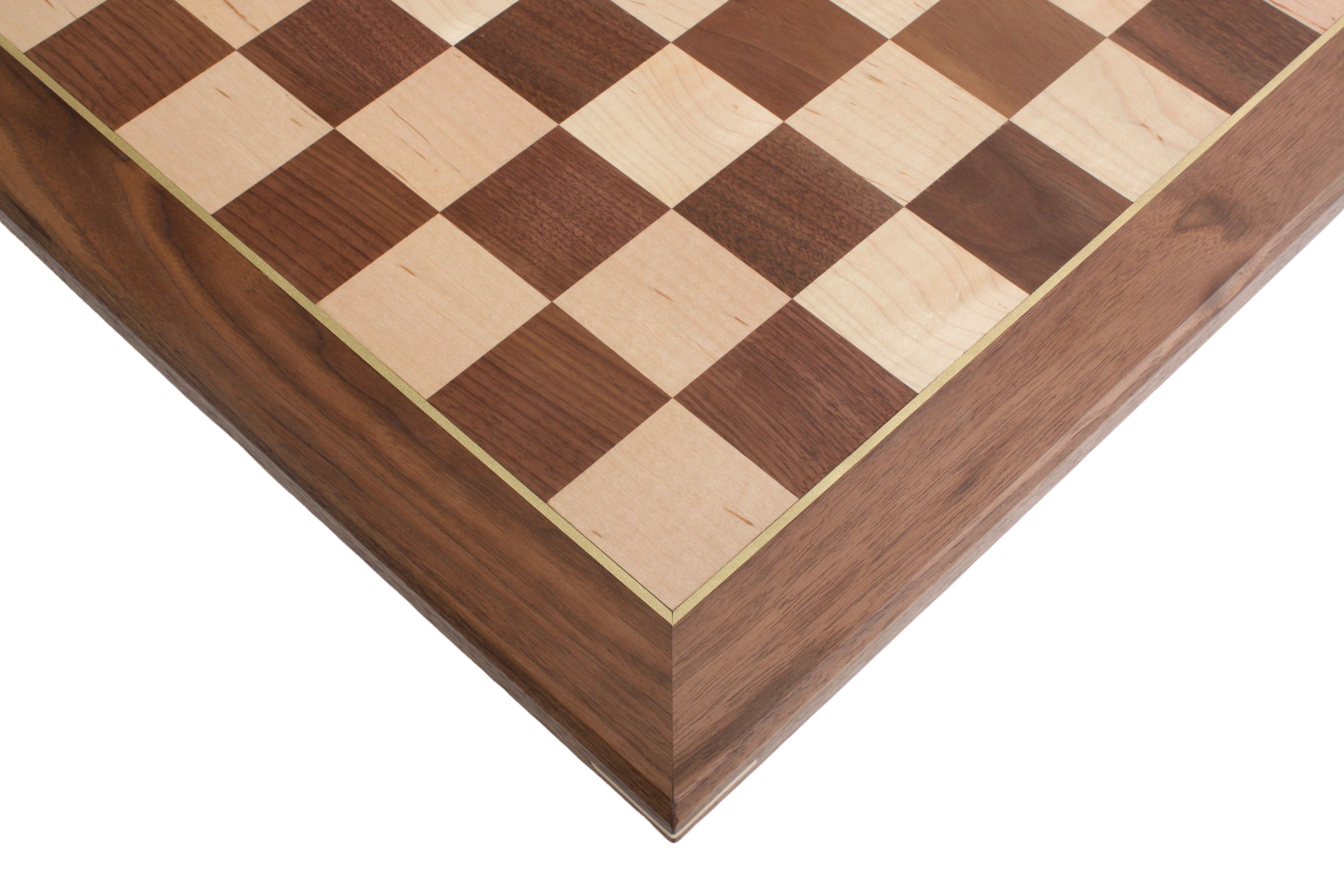 Deluxe Walnut and Maple Chess Board - 54cm