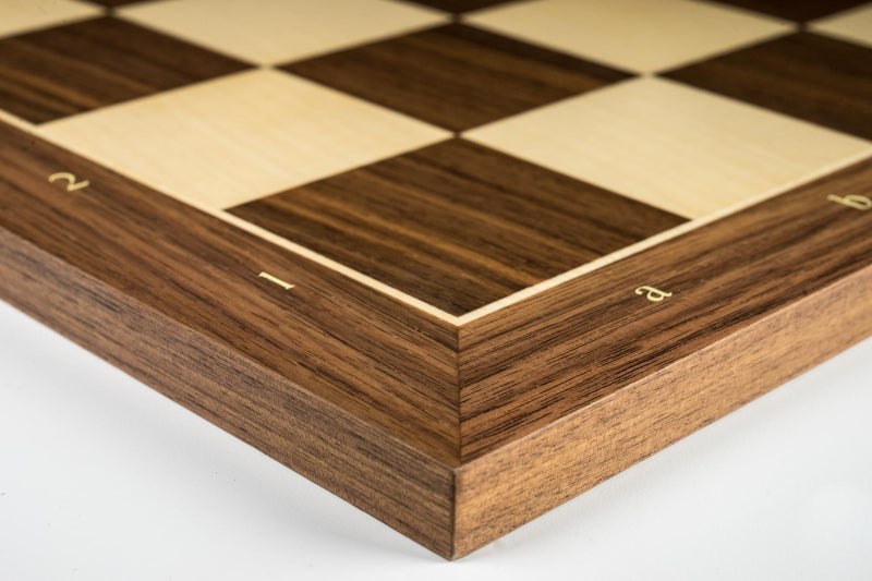 20 Standard Walnut Chess Board with Coordinates - 55mm Square