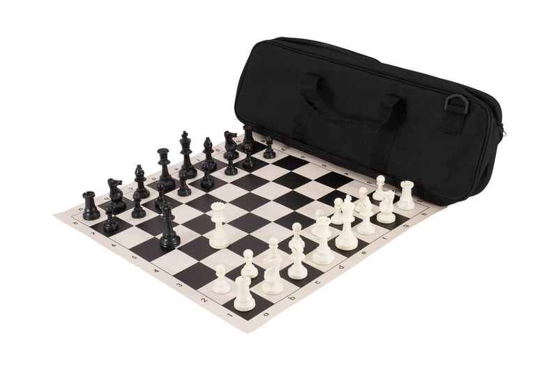 WE Games Best Value Tournament Chess Set, Green Board, Pieces, Bag