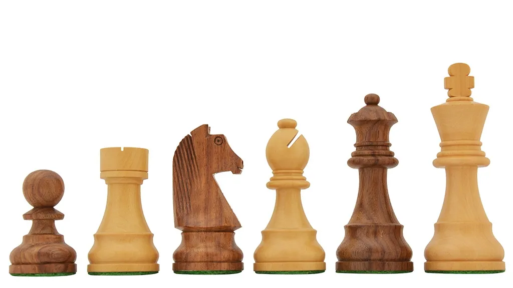 Combo of Tournament Series Staunton Wooden Chessmen with German Knight in  Ebonized Boxwood & Box Wood - 3 King with Sheesham Wood Chess Board and  Storage Pouch