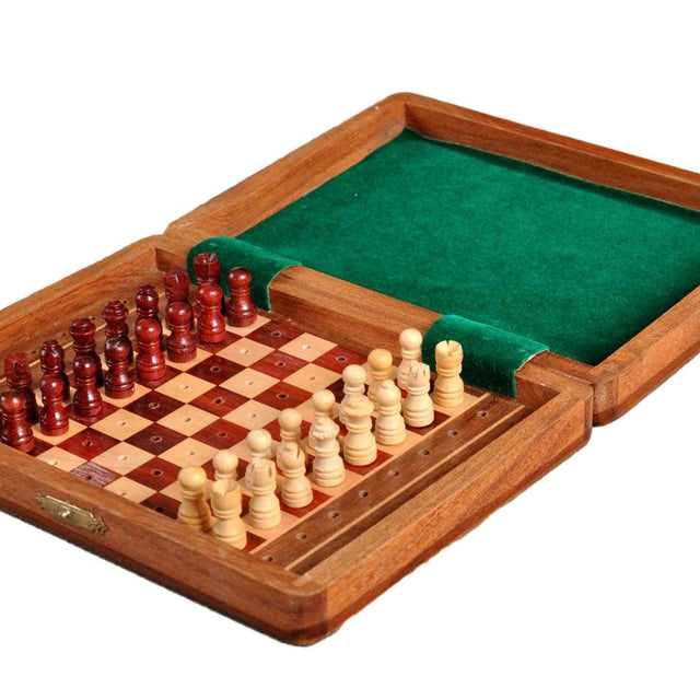 Picture of Peg Wooden Travel Chess Set - 8" x 6"