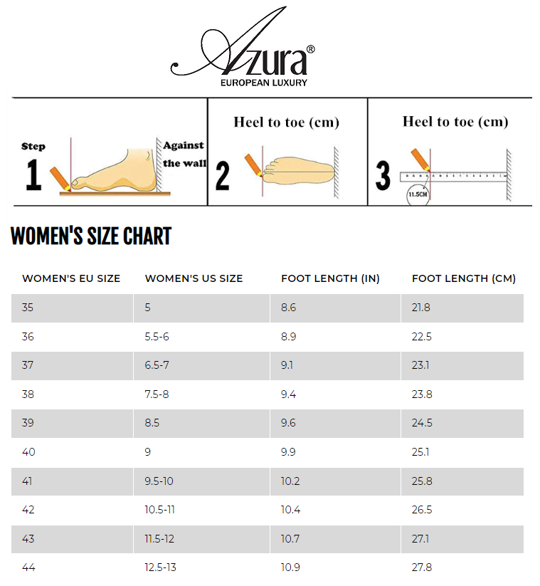 Azura Size Chart