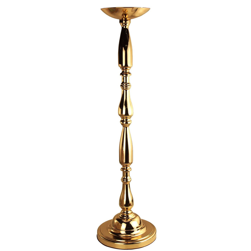 Tall Candle Holder Stand Metal Centerpiece, 30Inch, Gold Party Spin