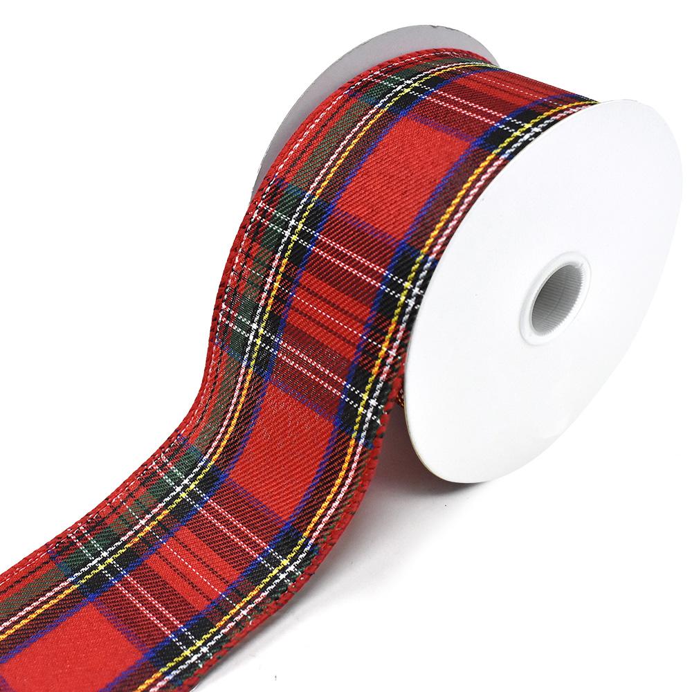 Multi Plaid Twill Wired Edged Christmas Ribbon, Multi-Color, 2-1/2-Inc –  Party Spin