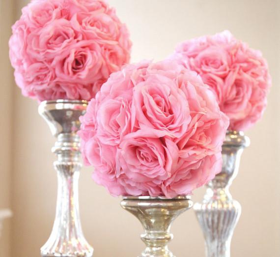 Silk Flower Kissing Balls Wedding Centerpiece, 6-Inch – Party Spin ...