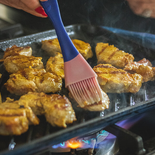 Brown meat, drizzle and brush with oil