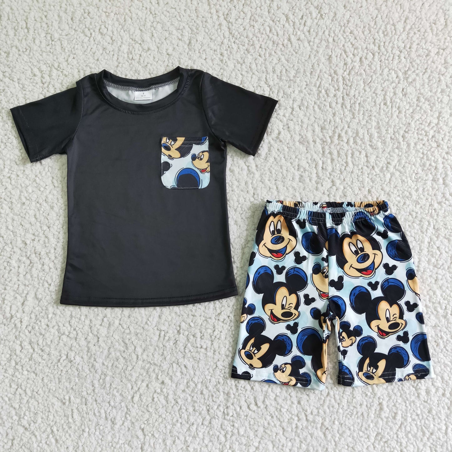 cute boy's outfit mouse shorts set