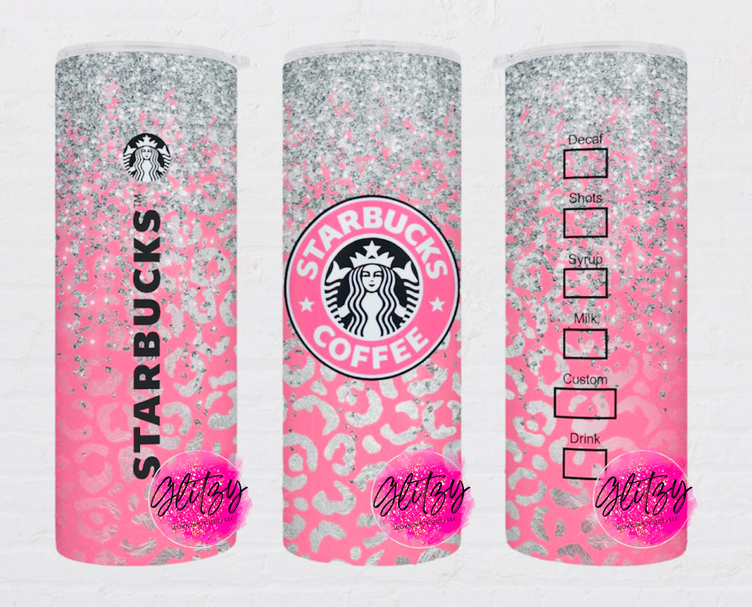 pink leopard starbucks tumbler