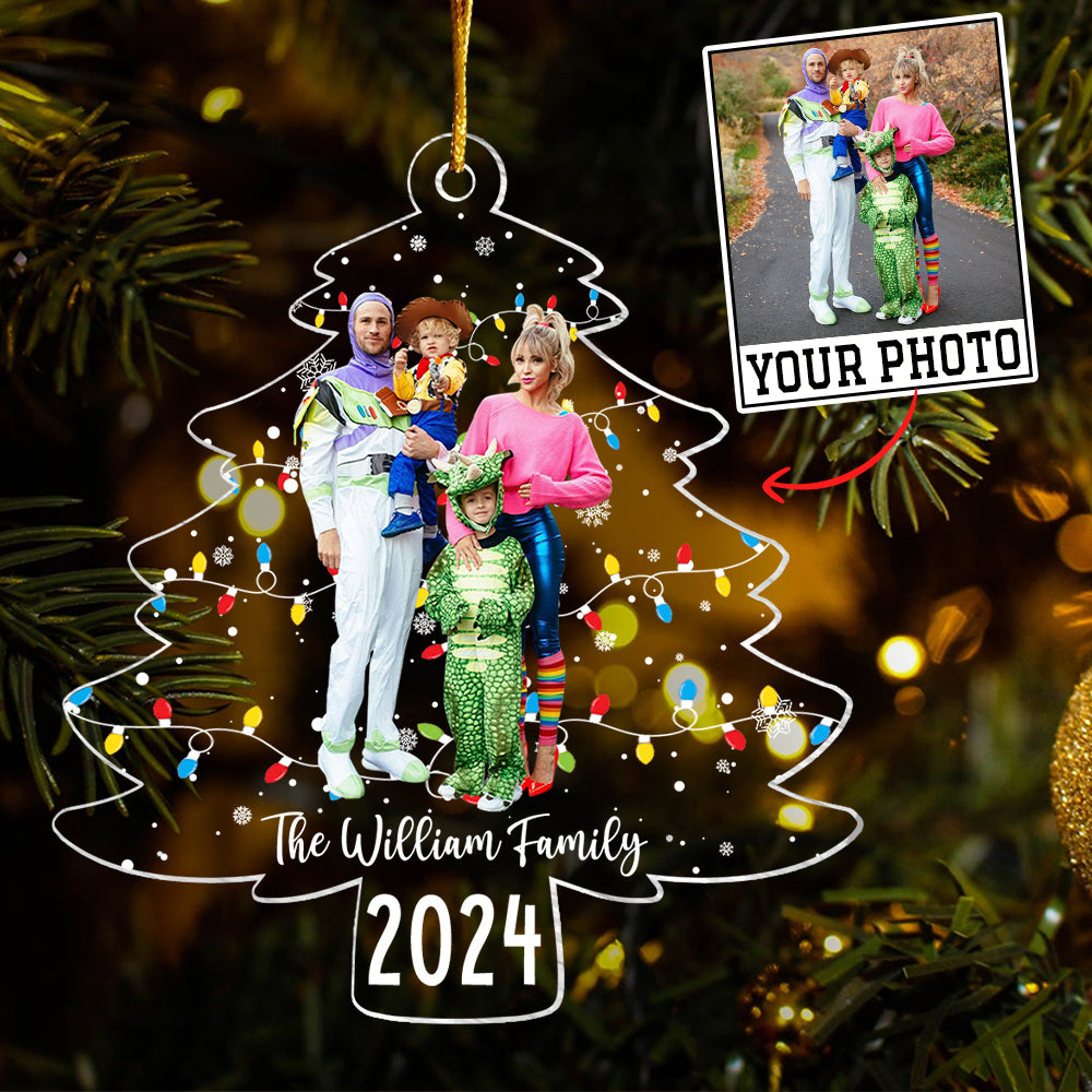 Custom Photo Christmas Tree Lights - Personalized Acrylic Family Photo Ornament - InterestPod product image