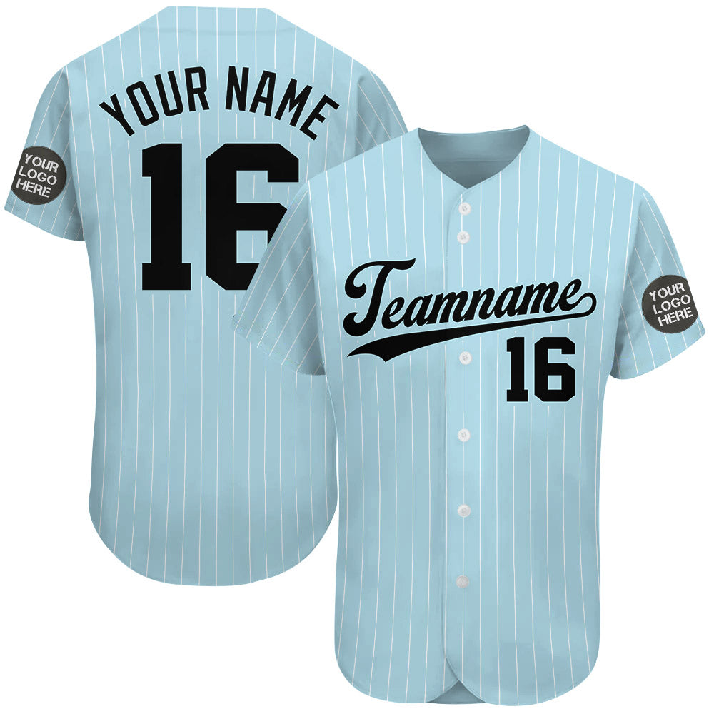 Custom Baseball Jersey Embroidered Your Names and Numbers – Light Blue