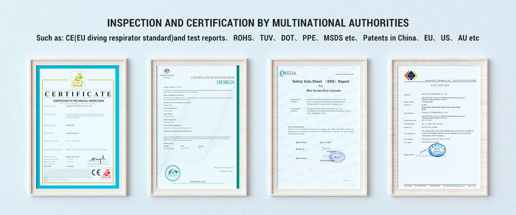 smaco scuba tank Certifications