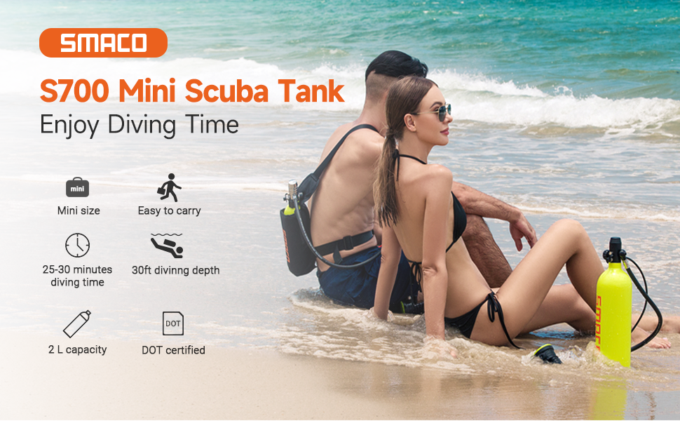 SMACO NEWEST UPGRADED S700 2L Scuba Tank