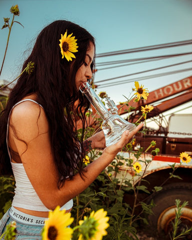 girl smoking bong