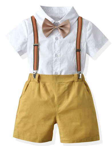 Toddler Boy Shirt With Suspender Shorts – chicholitos