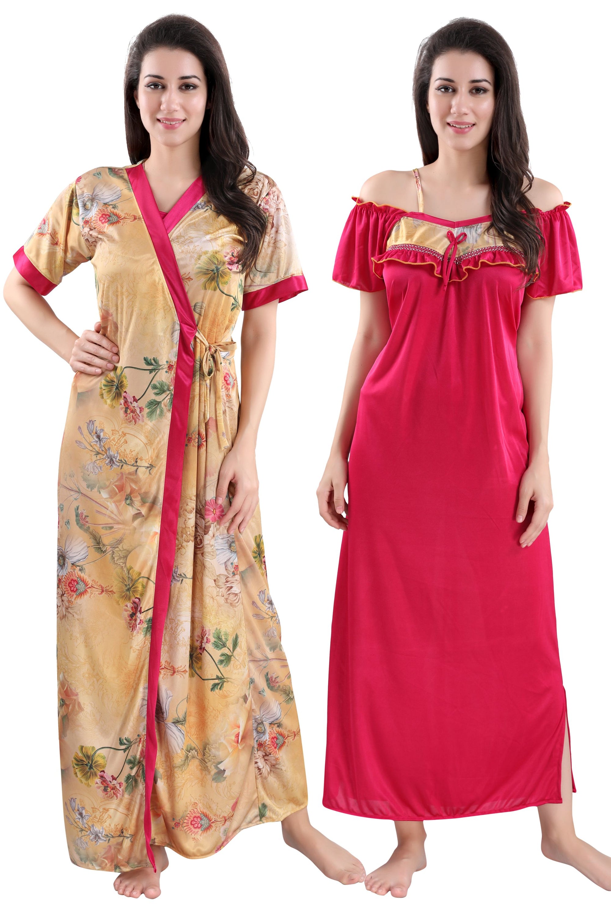 Satin Finesta 28 Satin Nighty Plain Western Latest comfortable Night Wear  Collection - The Ethnic World