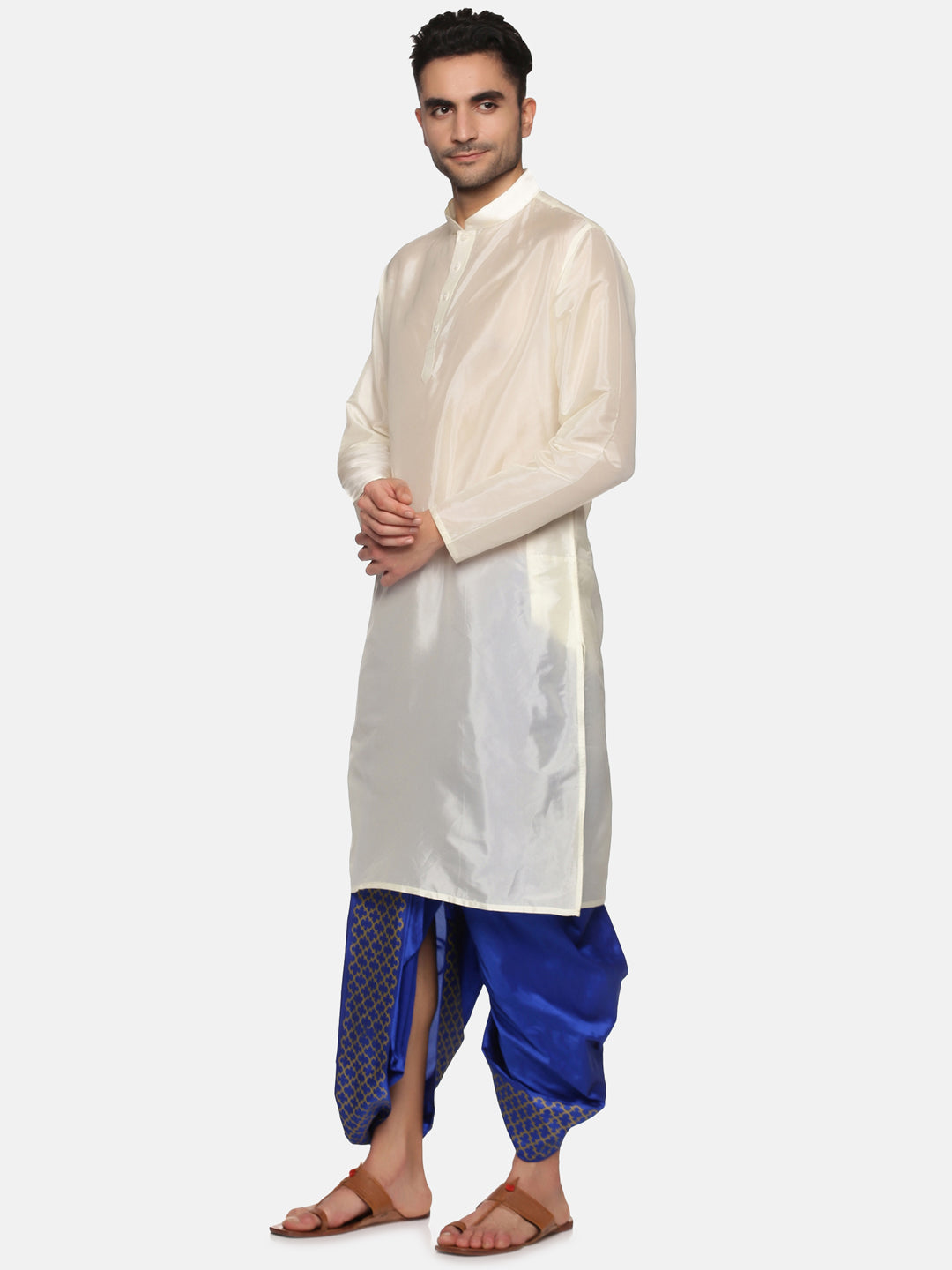 Men Art Silk Solid Colour Shirt With Readymade Dhoti And Angavastram –  SETHUKRISHNA
