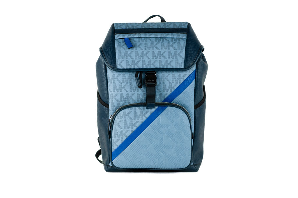 Michael Kors Signature Cooper Sport Flap Chambray Large Backpack Bookb –  