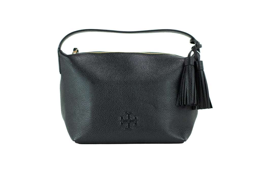 Tory Burch (86884) Thea Small Black Pebbled Leather Slouchy Shoulder H –  