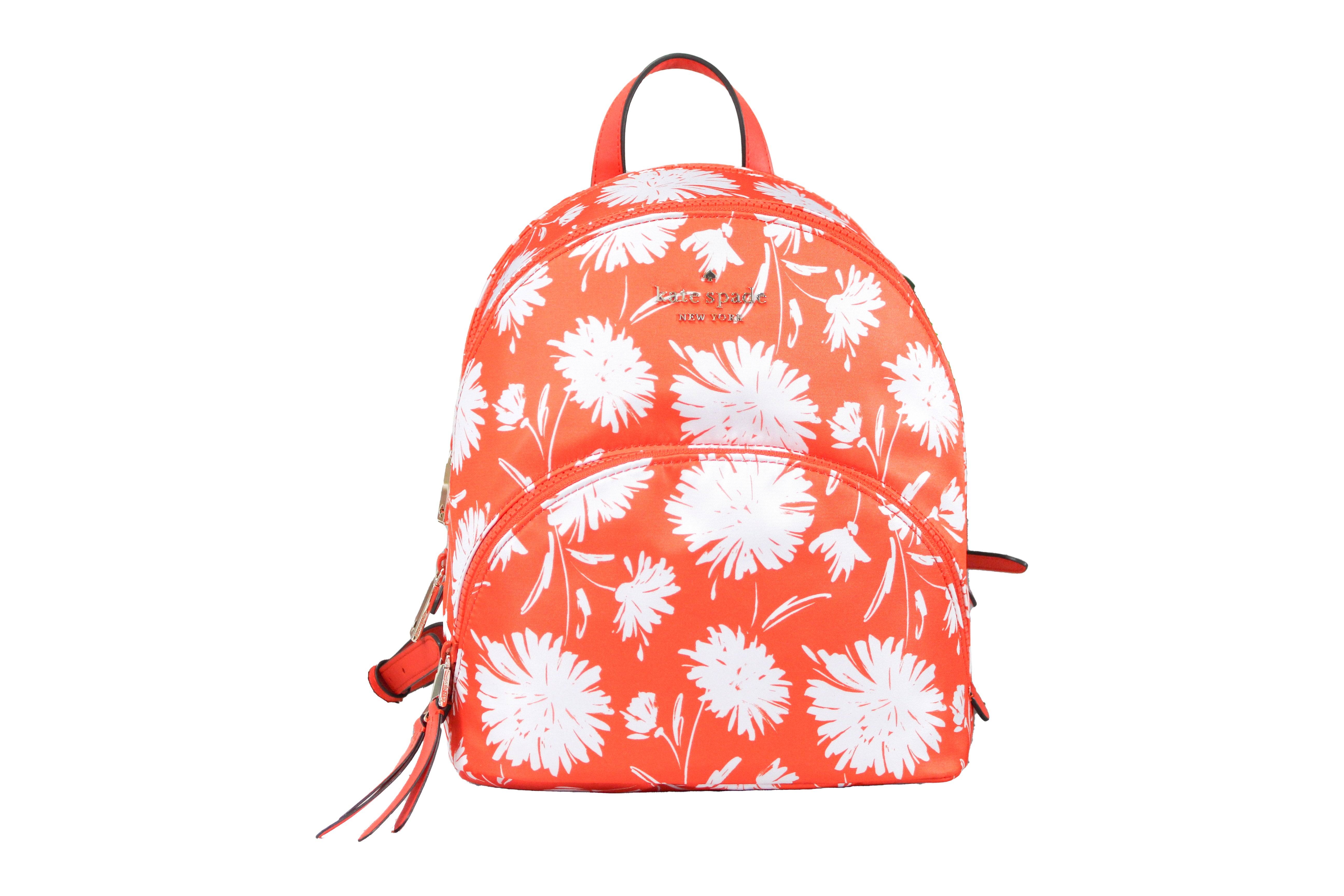 Kate Spade Karissa Wild Bloom Bright Orange Multi Nylon Medium Backpac –  