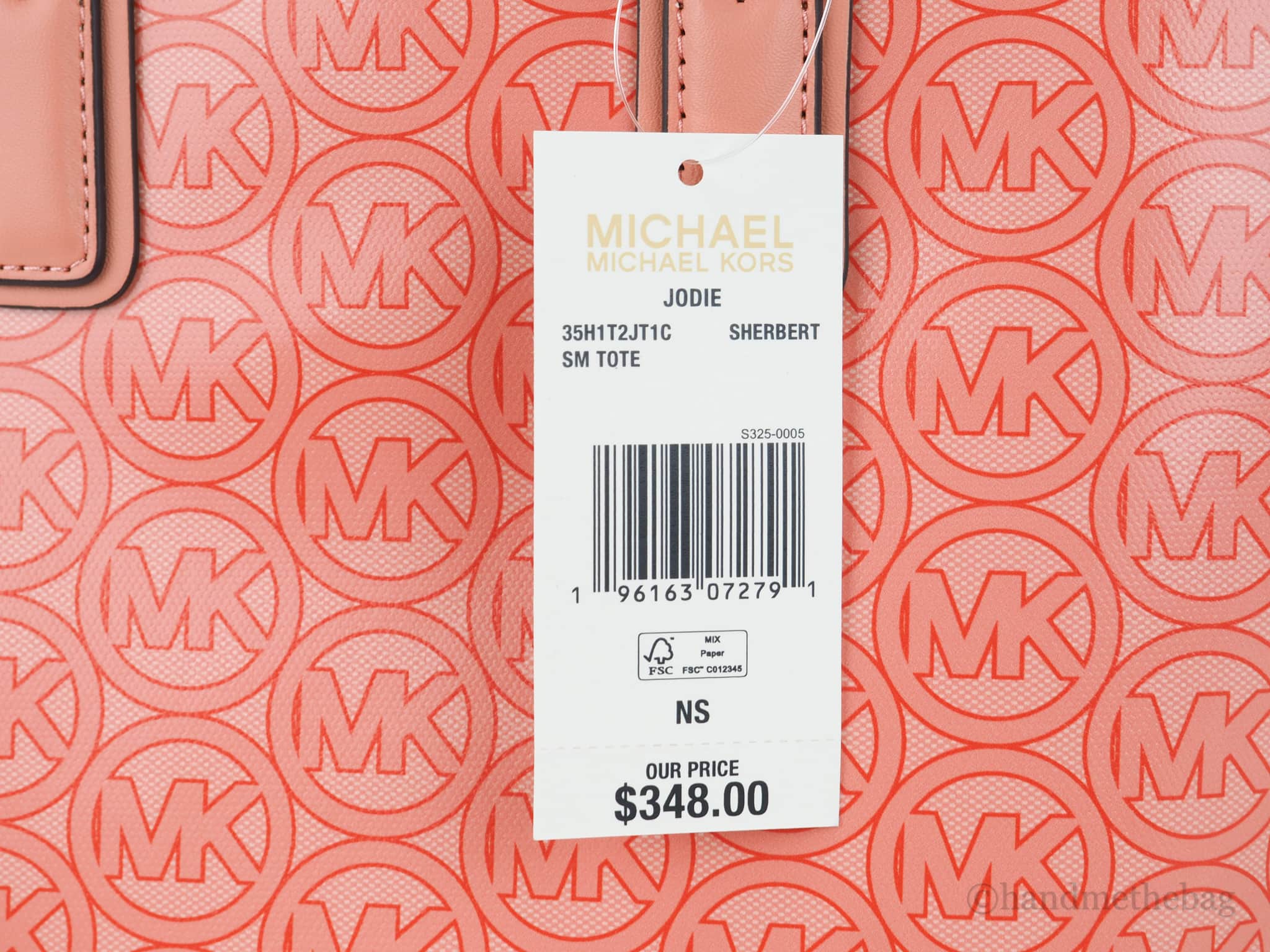 MICHAEL KORS 35H1T2JT1C Jodie Small Logo Jacquard Tote Bag In Sherbert  