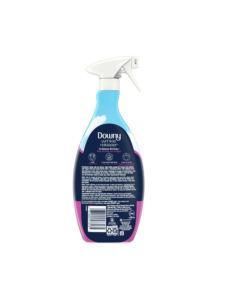 Downy Quita arrugas estática removedor, eliminador de olores, tela y  planchado ayuda, Crisp lino aroma, 16.9 fluid ounce (paquete de 2)